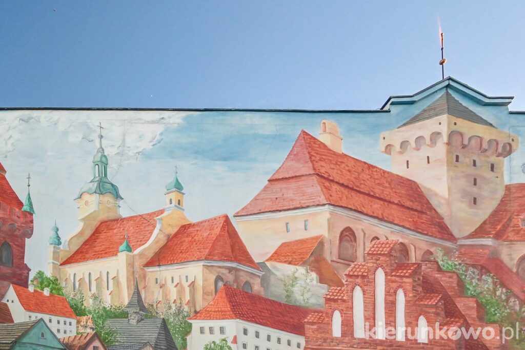 mural malowidło ścienne pyzdry detal wierchołek