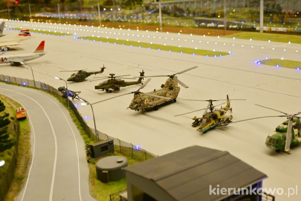 makieta helikoptery wojskowe lotnisko