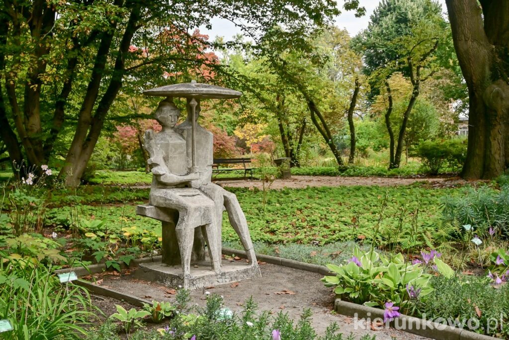 ogród botaniczny w poznaniu rzeźba dwoje pod parasolem