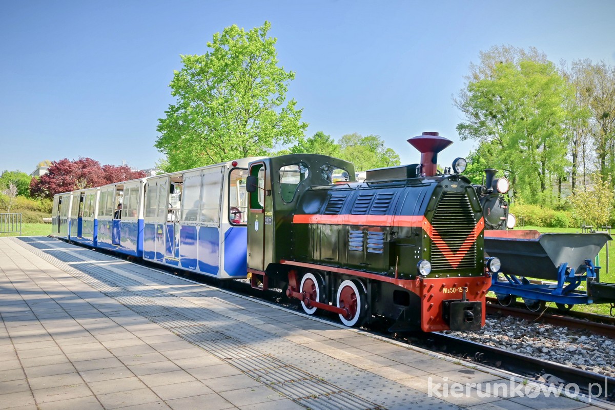 parkowa Kolejka MALTANKA w Poznaniu kolejka dla dzieci rodzinna lokomotywa rozstaw 600 mm kolejka do zoo