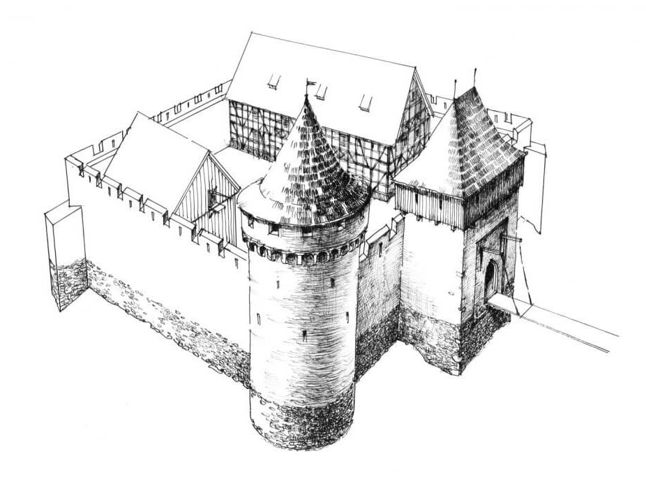 rekonstrukcja zamku z XV wieku wg K.Olejnik, rys. A.Wagner - zródło -medievalheritage.eu