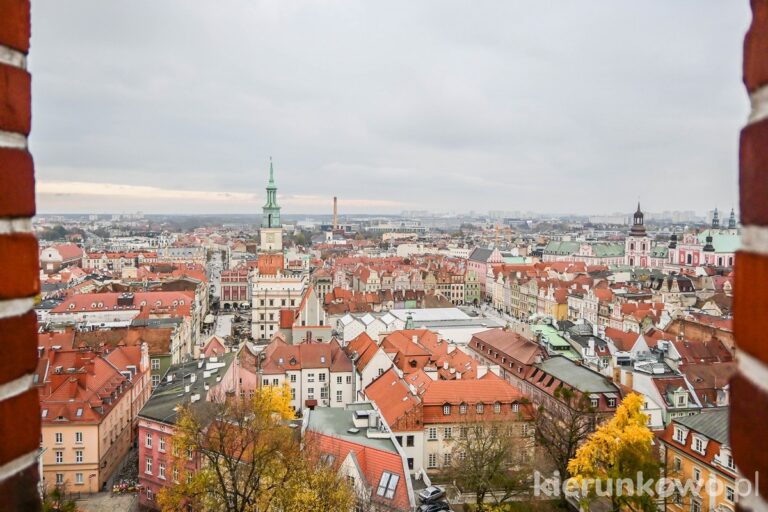 zamek królewski w poznaniu muzeum sztuk użytkowych w poznaniu zamek gargamela zamek przemysła II widok wieża zamkowa tarsa widokowy stare miasto poznań z góry stary rynek ratusz jesień