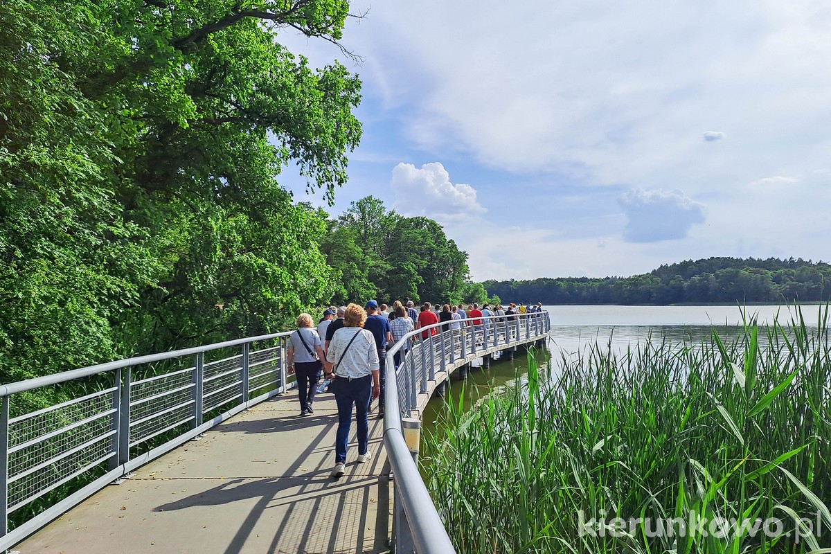 promenada w kórniku fragment pomostu nad jeziorem kórnickim kórnik atrakcje