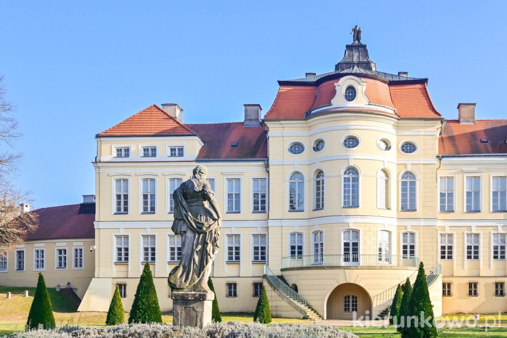 pałac w rogalinie rogalin atrakcje ogrody barokowe elewacja zachodnia