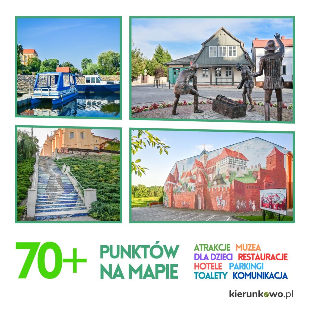 pyzdry ląd mapa atrakcji 70 punktów pinów