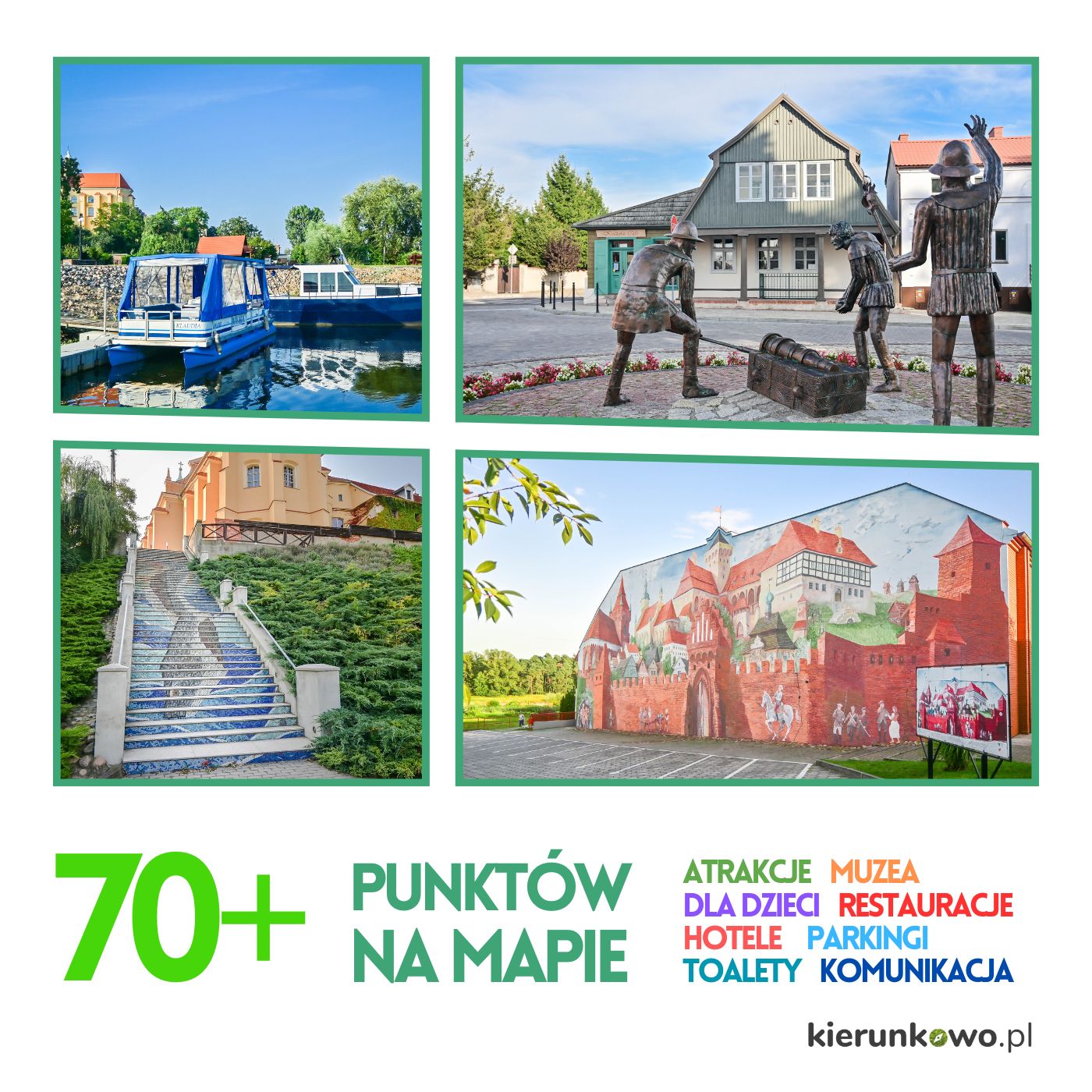 pyzdry ląd mapa atrakcji 70 punktów pinów