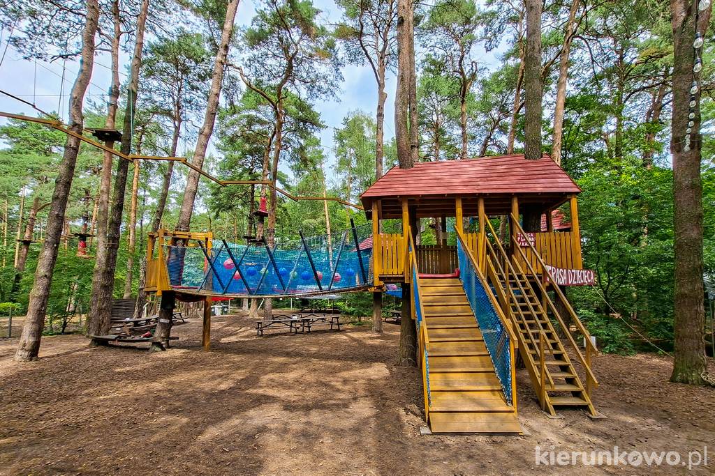 Trasa dla najmłodszych w parku linowym Pyrland nad poznańską Maltą