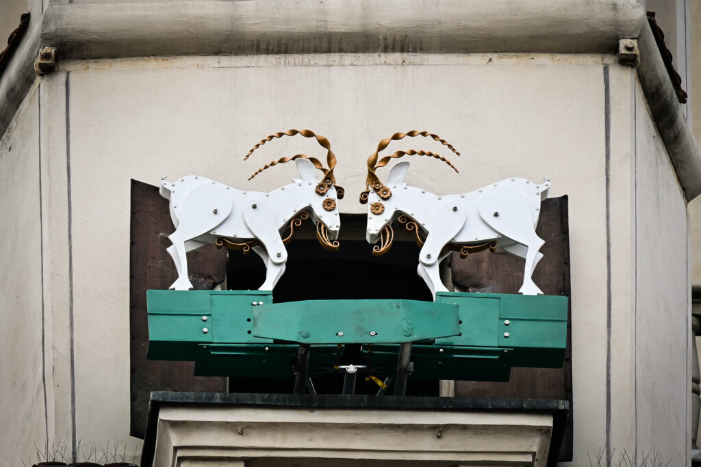 Poznańskie koziołki na ratuszowej wieży