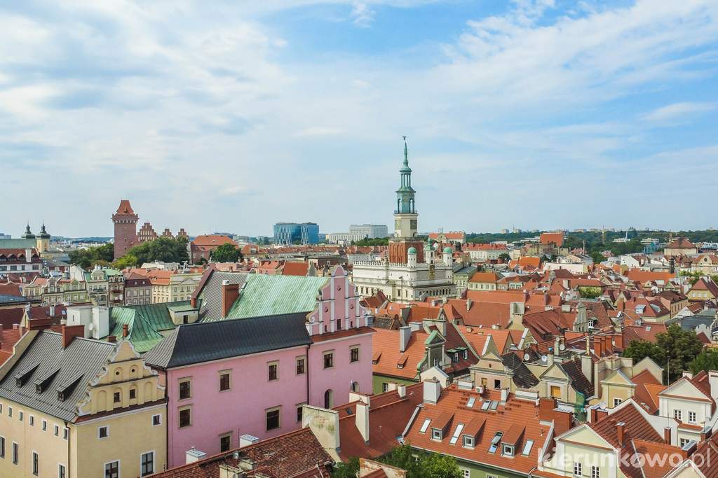 Stare Miasto w Poznaniu z lotu ptaka