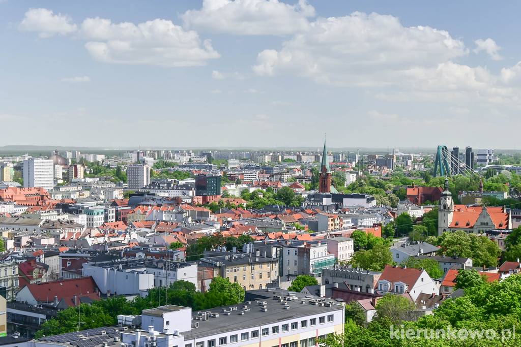 Widok na Bydgoszcz z tarasu widokowego w Muzeum Wodociągów