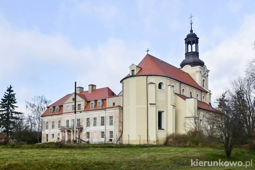Kościół pokolegiacki i pałac infułatów w Choczu (widok o południa)