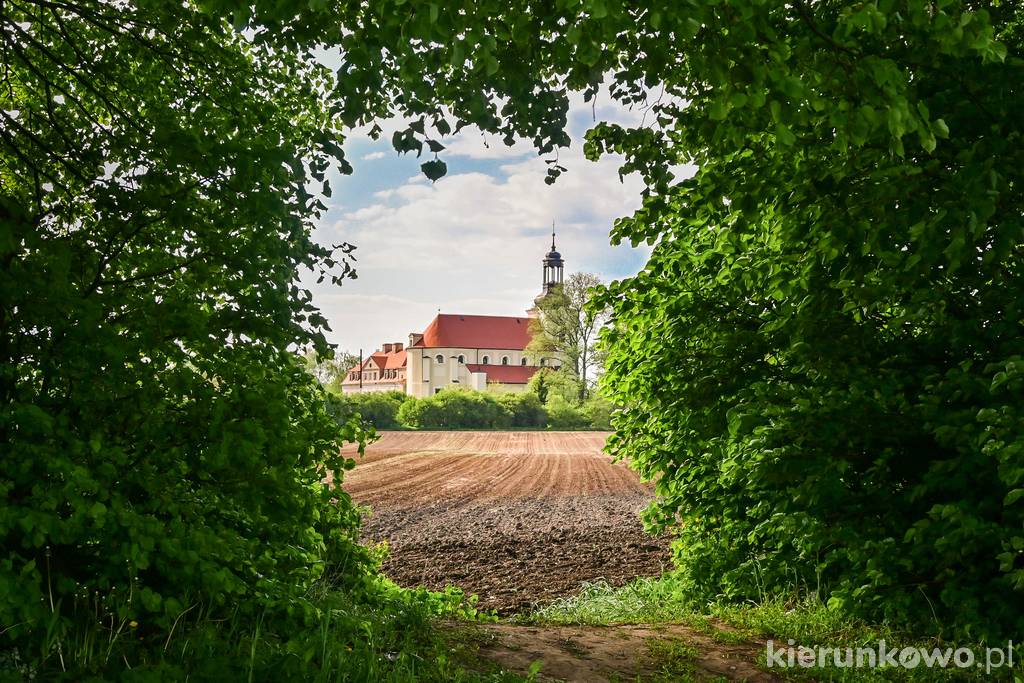 Kościół pokolegiacki i w głębi pałac infułatów - najcenniejsze zabytki Chocza co zobaczyc w choczu chocz atrakcje