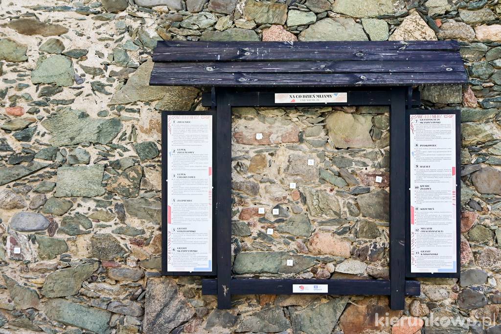 Już na zewnątrz budynku, czeka na odwiedzających geologiczna ciekawostka